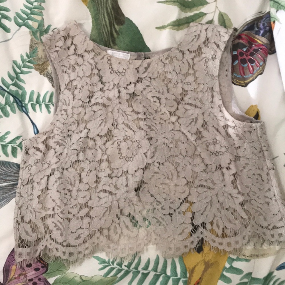 Jenny Yoo Cropped Lace Top